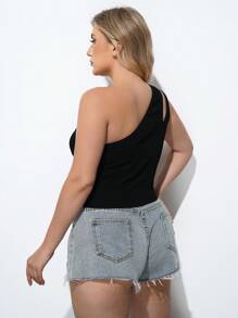 Maija 大码女式纯色不对称领拉链无袖上衣，秋季返校季返校节优雅复古风，适合老派富家女、教师等多种场合，浪漫、时尚、百搭；舒适、时尚、优雅、休闲、简约日常穿搭、必备单品、纯色、假日休闲、得体、单身女士、优雅时尚商务休闲女式外出上衣