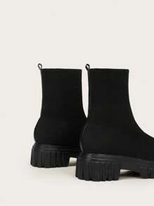 CUCCOO BASICS 女士鞋时尚简约针织厚底袜黑色靴子夏季度假鞋夏季促销返校鞋大学生鞋圣诞节秋季新年假期