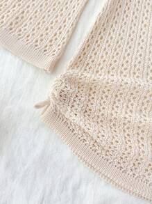 SHEIN Teen Girls Off Shoulder Knot Side Cover Up Dress, Ruched Hip & Tie Design, Suitable For Beach, Vacation