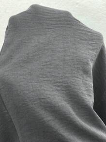 Solflare 大码高腰阔腿休闲西装裤，简约时尚，适合女性春夏、商务休闲、秋冬情人节等各种场合的办公室穿着。 - 深灰色 - 查看 7