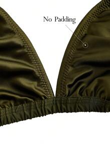 Ocili Leisure Soft, Smooth Satin Wireless Seamless Unpadded Bra For Women - Dark Green - View 7