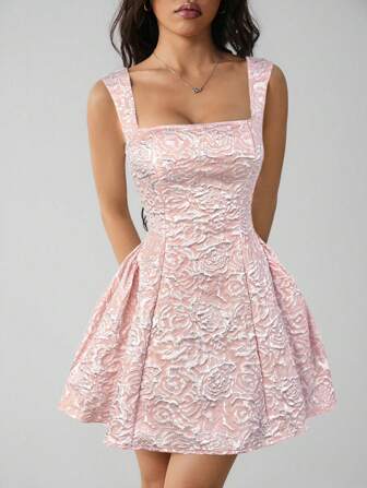 SHEIN PETITE Ärmlös vit sommarklänning i midimodell för kvinnor, enkel och avslappnad för vardagsbruk