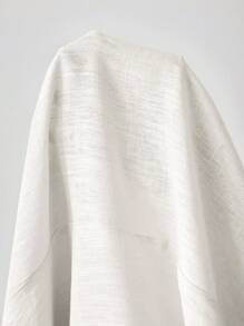 SHEIN PETITE CURVE 大码女式纯色简约抽绳半身裙 - 白色 - 查看 8