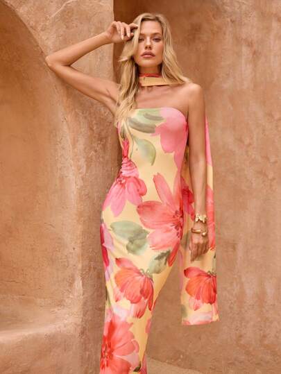 SHEIN Clasi 女士细肩带中长连衣裙，夏季时尚