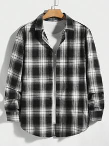 GENTILAND Men Cotton Plaid Print Shirt Without Tee, Flannel Shirt, Fall