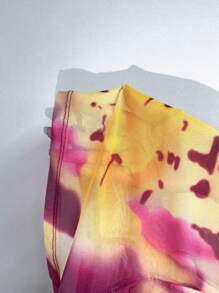 SHEIN Forever 21 Women Spring Vacation Simple Asymmetric Hem Tropical Floral Print Short Crop Top