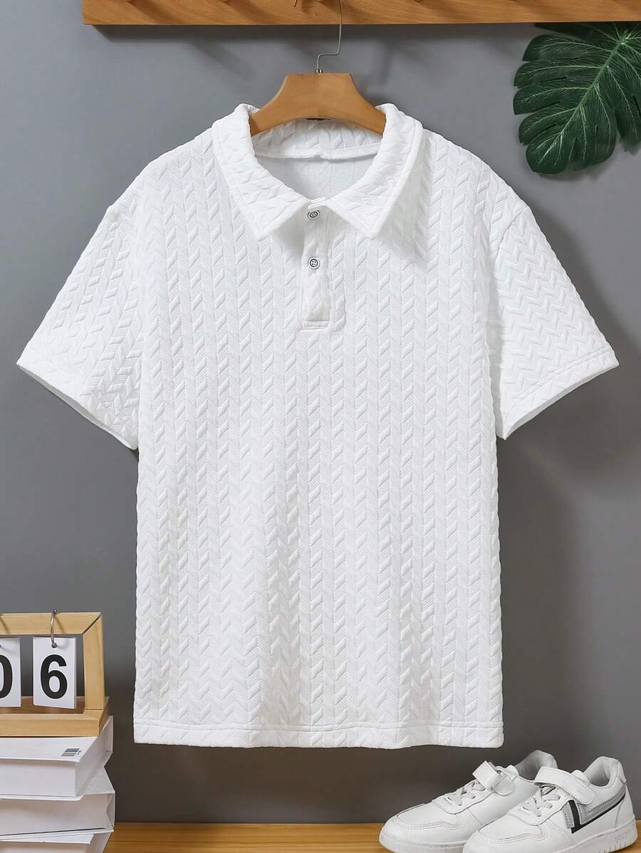 Camisa polo de manga corta casual y transpirable de verano para adolescentes/jóvenes y hombres