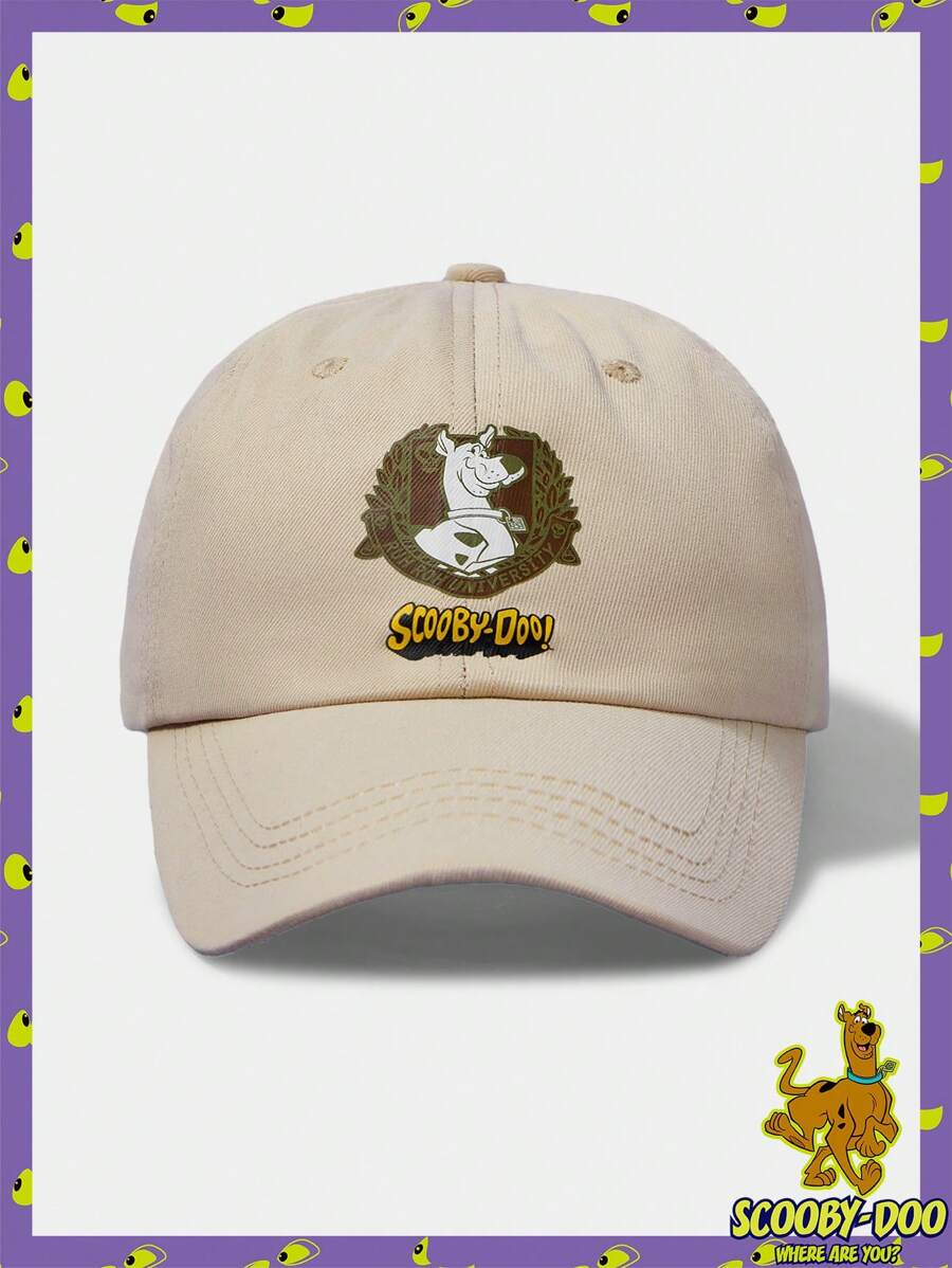 SCOOBY-DOO X SHEIN Casual Fashion Letter & Cartoon Pattern Baseball Cap - Khaki - View 1