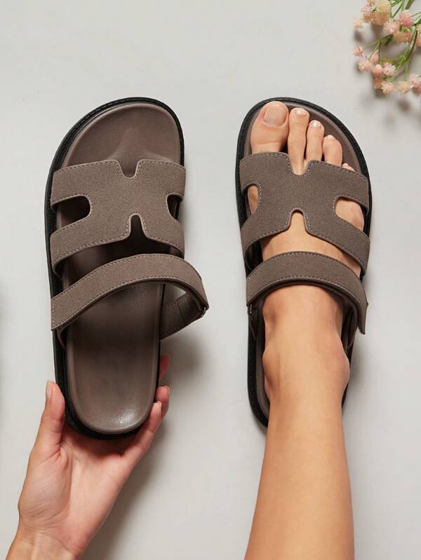 SHUZIA Modieuze, zachte en comfortabele platte sandalen voor dames, all-match zomerschoenen, lenteschoenen, voorjaarsvakantie, paasvakantieschoenen, casual schoenen, strandschoenen, Moederdagcadeau