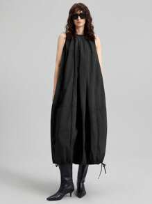 Ontre 2025年新款女士夏装，适合7月4日返校节，复古2000年代乡村风格，纯色无袖口袋连衣裙，适合女教师、派对