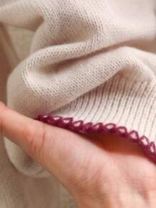 CosyJoli 大码优雅法式浪漫犬牙边纯色休闲通勤度假时尚针织开衫秋冬女士