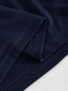 SHEIN MOD Women's Sleeveless Fashionable Fitted Charming Stand Collar Butterfly Ruched Tie-Up Apricot Blouse,Fall Tops,Work Women Tops,Club Tops,Professional Tops,Fall Clothes - Navy Blue - View 4