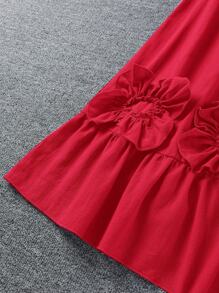 SHEIN LUNE Váy suông không tay họa tiết hoa trơn màu cỡ lớn dành cho nữ, mùa hè - Đỏ - Xem 5