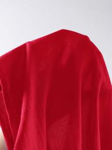 SHEIN LUNE Váy suông không tay họa tiết hoa trơn màu cỡ lớn dành cho nữ, mùa hè - Đỏ - Xem 6