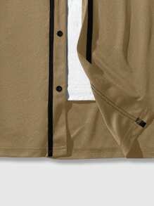 ROMWE MEN Prep Camisa de manga corta casual de hombre con estampado de logo de ciudad, para verano