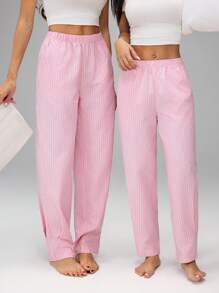 SHEIN PETITE Pantalones de pierna ancha plisados de cintura alta, estilo elegante casual para ir al trabajo, versátiles, de lujo ligero, estilo Old Money, para mujer pequeña, primavera y verano - Blanco - Ver 7