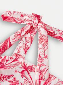 SHEIN Top à fines bretelles style floral pour préadolescentes et jupe évasée en 2 pièces, style décontracté de rue