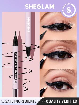 Delineador De Ojos 2 En 1 Do It All Delineador De Ojos Mate Resistente Al Agua Con Un Removedor De Delineador A Prueba De Sudor A Prueba De Manchas FáCil De Usar Apto Para Principiantes Delineador De Ojos Negro Delineador De Ojos GóTico Para Navidad De Henna GraduacióN CumpleañOs Vacaciones Verano OtoñO Y2K Elegante Moda Mujeres NiñAs Maquillaje CosméTico Belleza Fiesta Playa Viaje Camping Aire Libre Escuela Campus ExcursióN Festivales DecoracióN Regalo Presente Rosa Chica Cosplay Mejor Color Encanto Vibra