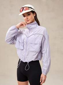 OutZeal WeatherProof-Air Water-Resistant UPF50+ Lightweight Oversize Jacket Women Drawstring Hem For LightRain Everyday Daily Casual