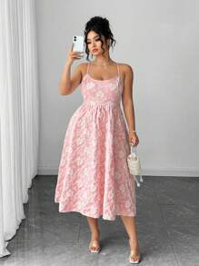 Celure Damen Große Größen knitterige Chrysanthemen-Strukturkleid in Bodycon Form, elegant romantisch als Trägerkleid