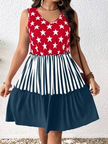 EMERY ROSE Đầm midi cổ chữ V ngày cờ cho nữ, Đầm câu lạc bộ mùa xuân, trang phục mùa hè cho nữ, váy suông - Nhiều màu - Xem 6