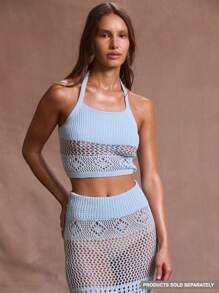 Musera Resort Crochet Knit Halter Neck Top Summer, Ibiza Fits, Holiday, Vacation, Sexy, Romantic, Beach Swim Elegant 4th July