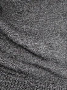 Sunspun 秋冬复古修身深V领性感女式毛衣 - 灰色 - 查看 5