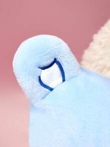 SHEIN X Care Bears 1个蓝色心形熊毛绒抱枕，45*45cm，含枕芯，柔软舒适，3D耳朵 - 淺藍色 - 查看 5