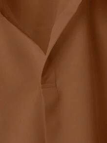 Franclia Áo sơ mi nữ cổ bẻ tay cánh dơi rộng rãi thiết kế kiểu Pháp cao cấp thời trang - màu nâu - Xem 7