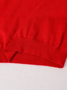 SHEIN Tween Boys' Casual Crewneck Pullover Sweater, Comfortable For Commuting, School, Casual, Sports Wear, Red Sweater Kids, Boys Preppy Sweater Kids Red Sweater  For Christmas Sweater For Boys Boys Outfit Sets Red Fall Winter