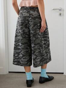 COUREZ Denim Camo Jorts /Y2K Street Wear Summer Outfits For Women Summer Shorts Vintage 100%Cotton