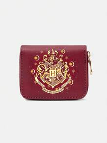 HARRY POTTER X SHEIN 1pc Four School Design Compact Women Zipper Coin Purse - Multicolor - View 1