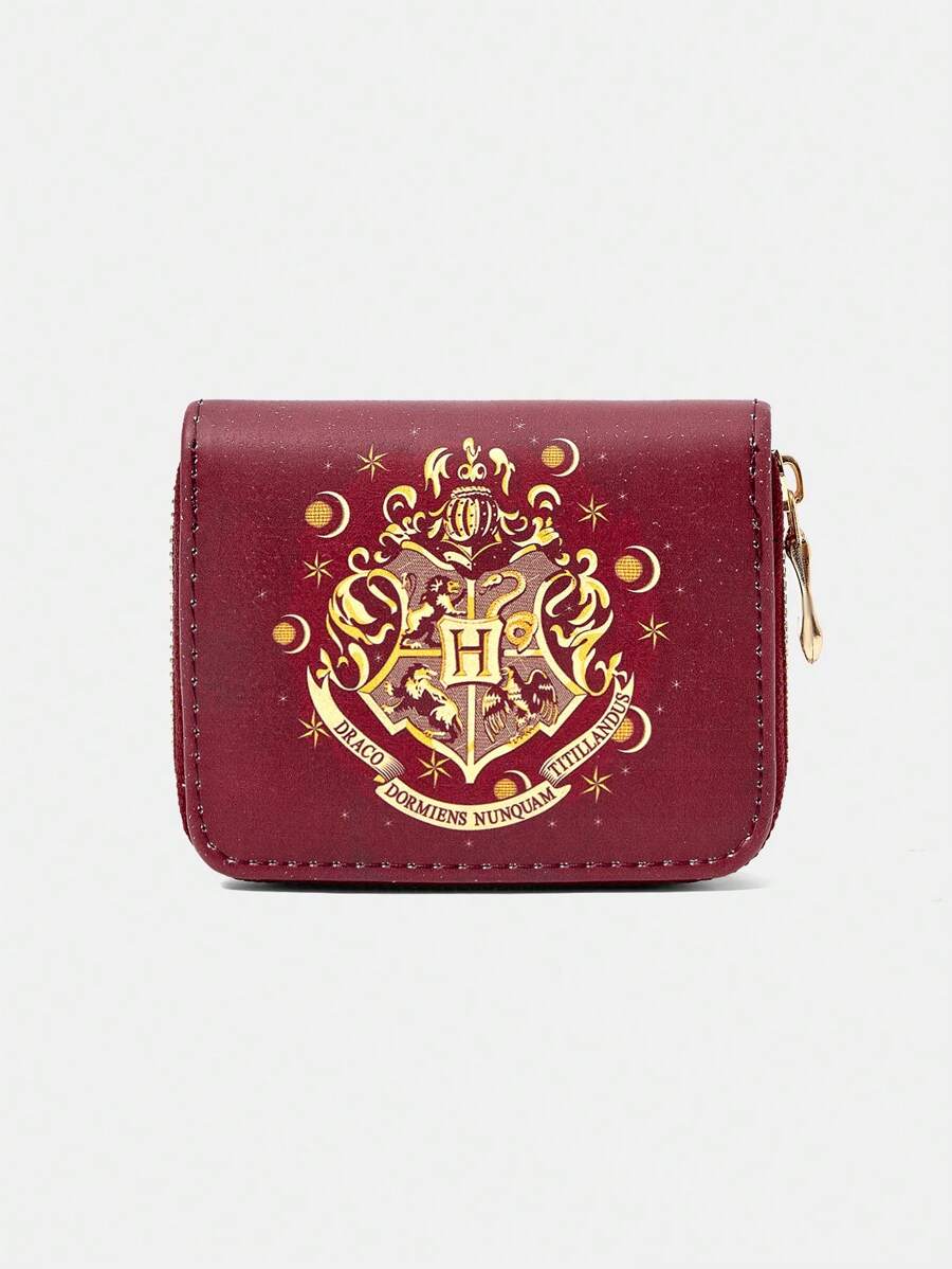 HARRY POTTER X SHEIN 1pc Four School Design Compact Women Zipper Coin Purse - Multicolor - View 1
