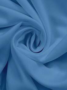 SHEIN Clasi 大码休闲纯色半身裙长裙 - 淺藍色 - 查看 6