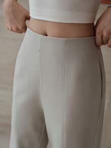 MOTF PREMIUM WOMEN'S AUTUMN PANTS - HIGH-END SLIM FIT CROPPED PANTS - Light Grey - View 3