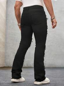 Manfinity Roghcode 男士休闲百搭纯色磨边牛仔裤