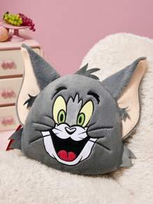 TOM & JERRY X SHEIN Gối ném bằng vải nhung hoạt hình dễ thương, chất liệu mềm mại, thích hợp để trang trí nhà cửa, văn phòng hoặc ô tô - Nhiều màu - Xem 7