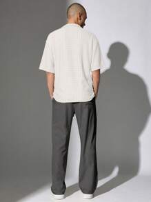 SUMWON 亚麻宽腿溜冰裤宽松版型抽绳腰休闲夏秋季长裤舒适休闲裤