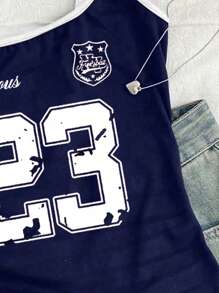 SHEIN Tween Girls Slim Fit Casual Sports Camisole Basic Tank Top