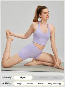 GLOWMODE 4.3" FeatherFit™ Crossover Cutie Biker Shorts Low Impact Cycling Running Gym Workout Summer