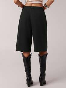 SHEIN Forever 21 Wiosna Proste Dojazdy Szare Bermudy Damskie Szorty Garnitur