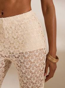 Opulessa Mid-Waist Flared Leg Pants, Minimalist & Fashionable, Suitable For Summer Vacation,Vacation Style,Knitted ,Casaul Summer Vacation Outfits Woman,Bohemia Beach Vacation Outfits,Boho Chic,Holiday Festival Outfits,Beach Outfits For Woman,Summer Outfits For Women,Graduation Outfit,Birthday Outfits For Women,Beach Essentials,Airport Outfit For Women,4th Of July Women,Club Outfit,Country Outfits Women,European Summer,Crochet