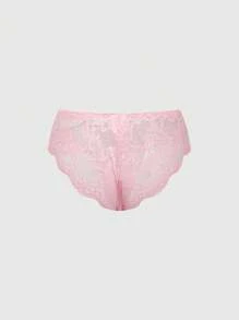 ROMWE J-Fashion Y2K Party New Year Valentine's Day Sequin Lace Patchwork Underwire Bow Decor Lingerie Set - Pink - View 5