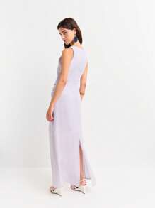 Nöista 女式浅紫色褶皱长裙，正面有褶皱。 - 淡紫色 - 查看 2