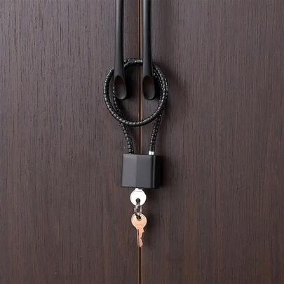 1 件钢缆锁，橱柜把手挂锁，15 英寸钢缆锁，适用于储物柜、文件柜、衣柜小围栏、冰箱门、小棚屋、宠物门锁