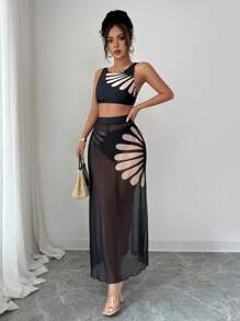 Elenzga Summer Fashion Sexy Two-Piece Swimsuit & Beach Cover Up