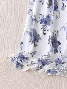 Modelyn Plus Size Women's Holiday Floral Print Elegant Elegant Gentle Age-Reducing Skirt - Multicolor - View 3