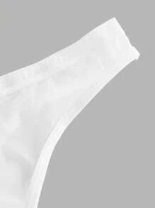 Ocili 3件装白色网眼蕾丝边柔软舒适女式丁字裤