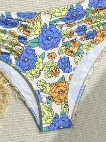 SHEIN 女士时尚绳结三角比基尼套装，夏季泳衣 - 彩色 - 查看 3