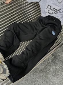 Dazy Kids 青少年男童秋季针织弹力腰字母刺绣长裤 - 黑色 - 查看 7